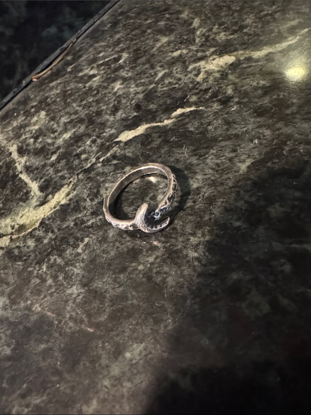 James Avery Silver Crescent Moon Starring night Ring